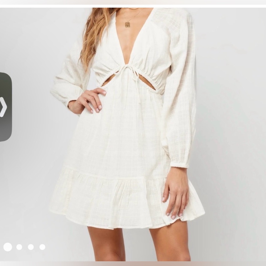 L*Space Revolve Cream Feelin' Fine Long Sleeve Dress Size Large